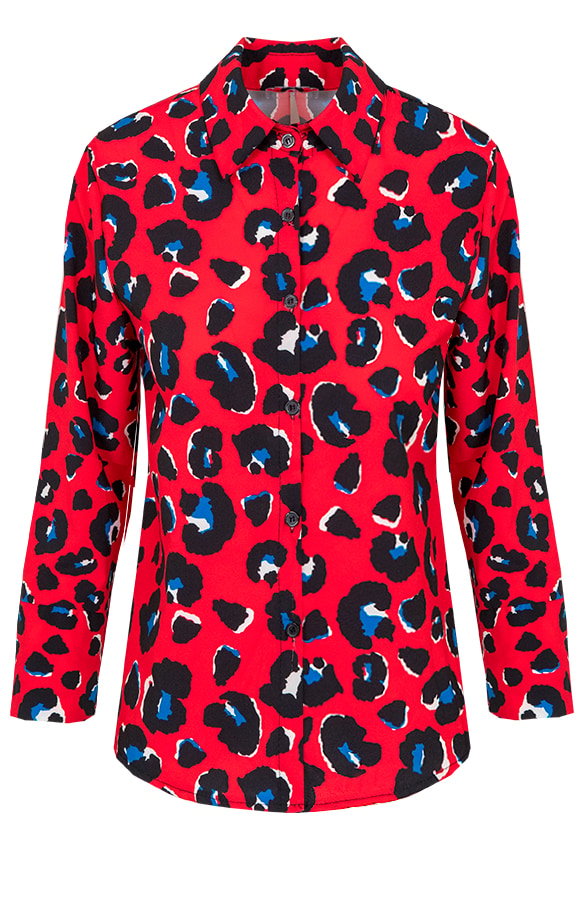 Panterprint Blouse Rood – shoparchief
