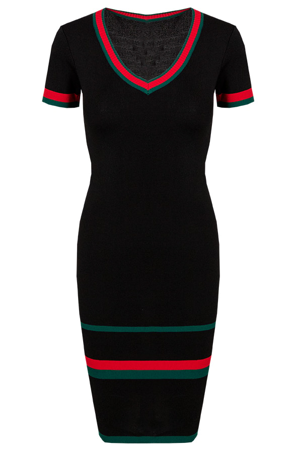 Stretch Jurk Groen Rood – shoparchief
