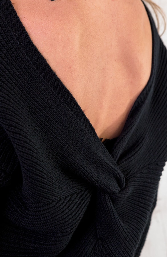 Twisted Gebreide Tuniek Zwart – shoparchief, foto 4