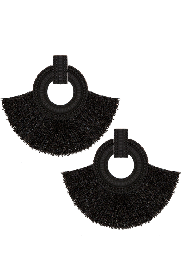 Tassel Oorbellen Zwart – shoparchief