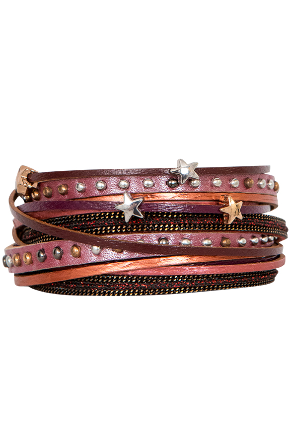 Wikkelarmband Ster Bordeaux – shoparchief