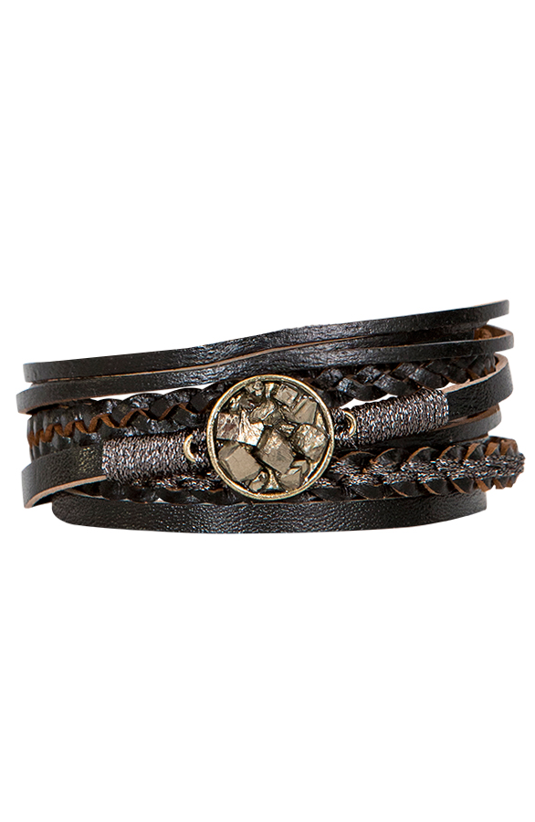 Wikkelarmband Gemstone Zwart – shoparchief