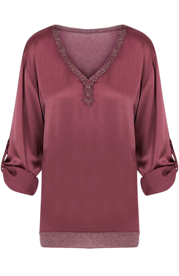 Zijde Blouse Bordeaux – shoparchief