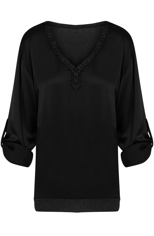 Zijde Blouse Zwart – shoparchief