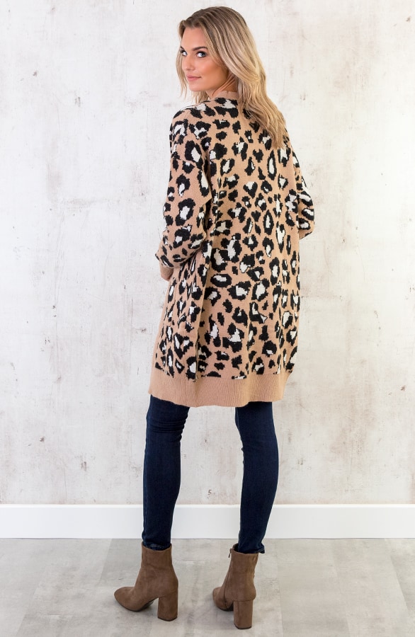 Leopard Vest Lang Camel – shoparchief, foto 4