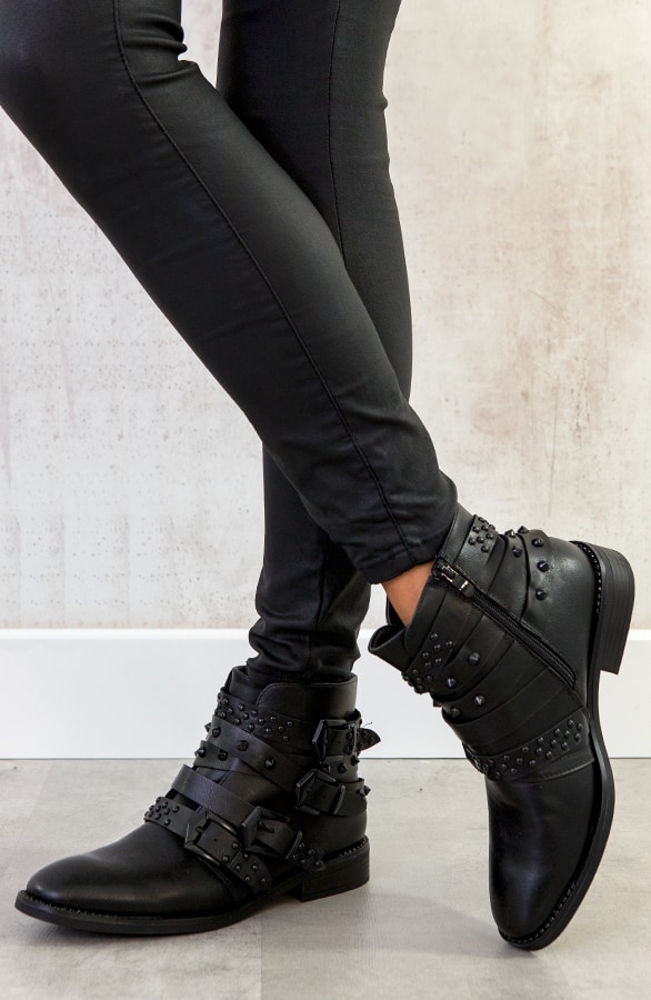 Biker Boots Buckle Black – shoparchief, foto 3