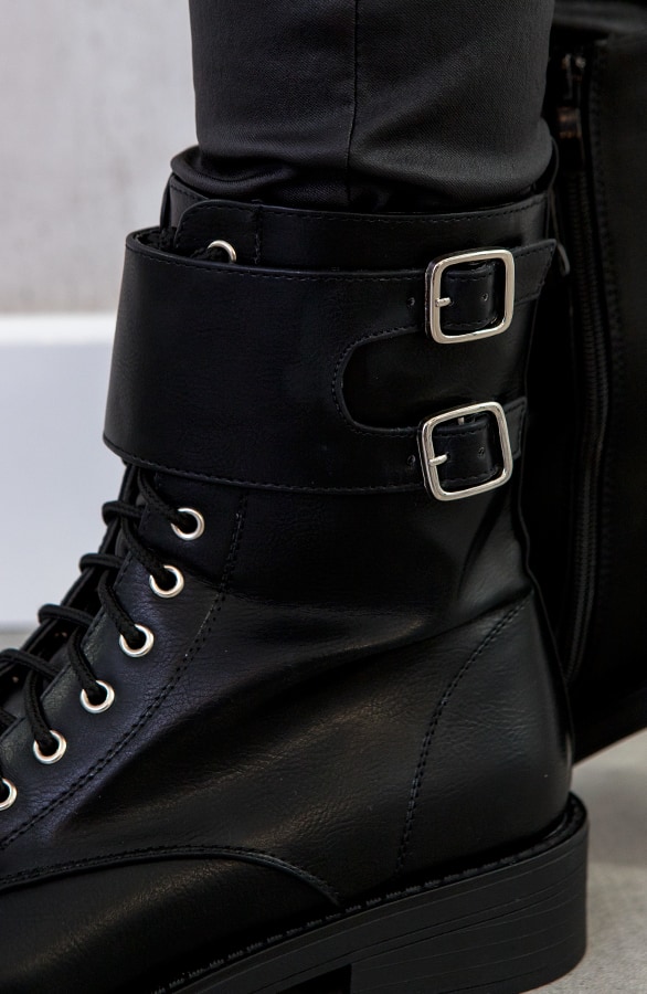 Biker Boots Wanted Zwart – shoparchief, foto 3