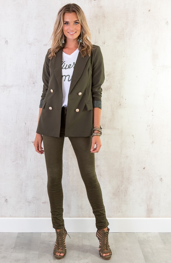 Button Blazer Army – shoparchief, foto 3