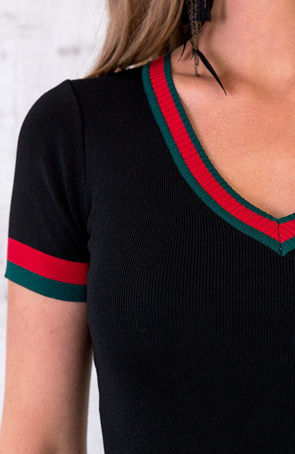 Stretch Jurk Groen Rood – shoparchief, foto 4