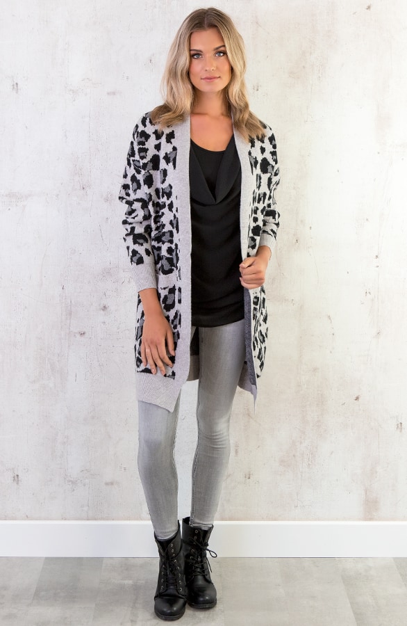 Leopard Vest Lang Grijs – shoparchief, foto 6