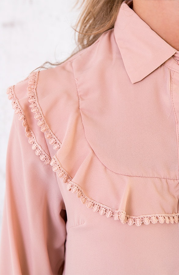 Blouse Met Ruches Roze – shoparchief, foto 4