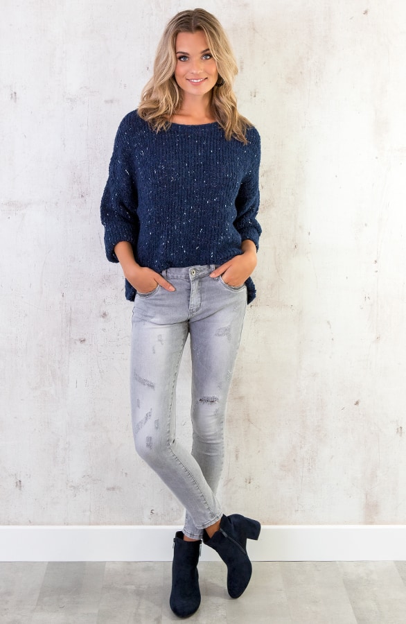 Gebreide Trui Marineblauw – shoparchief, foto 5