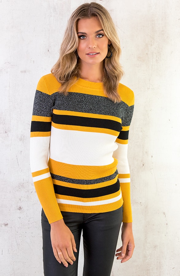 Trui Met Strepen Limited Okergeel – shoparchief, foto 5
