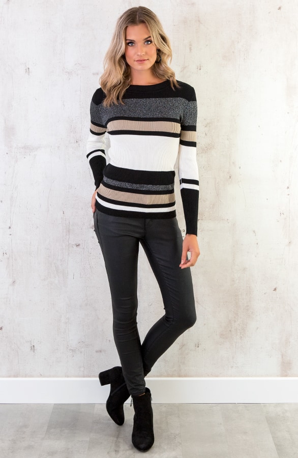 Trui Met Strepen Limited Taupe – shoparchief, foto 3