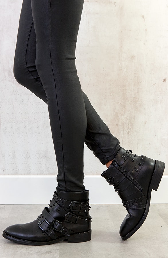 Biker Boots Buckle Black – shoparchief, foto 2