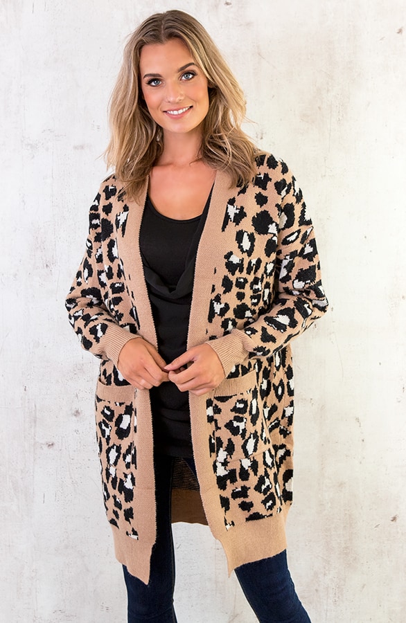Leopard Vest Lang Camel – shoparchief, foto 5