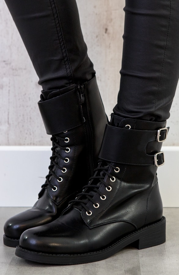 Biker Boots Wanted Zwart – shoparchief, foto 4