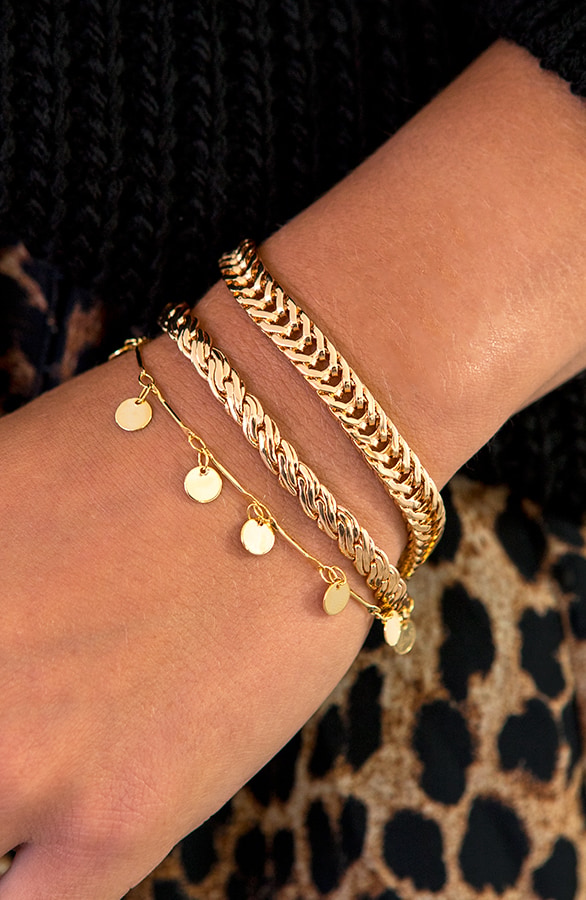 Stalen Schakel Armband Goud – shoparchief, foto 2