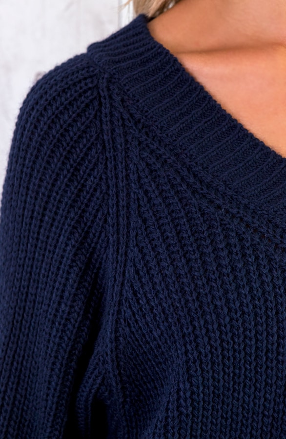 Gebreide Basic Trui Marine – shoparchief, foto 5