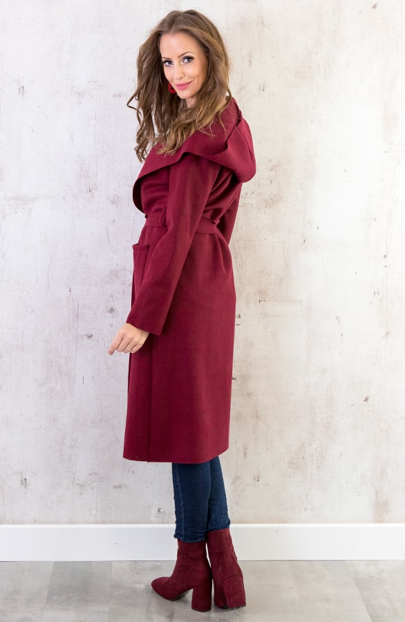 Wanted Coat Long Bordeaux – shoparchief, foto 5