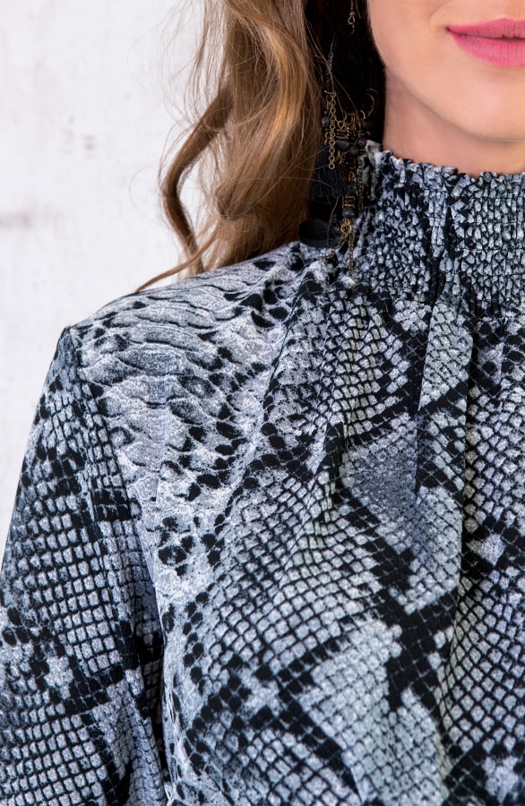 Slangenprint Col Jurk – shoparchief, foto 6