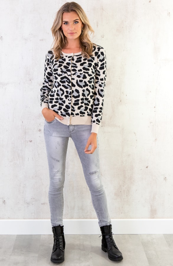 Panterprint Vest Beige Grijs – shoparchief, foto 7