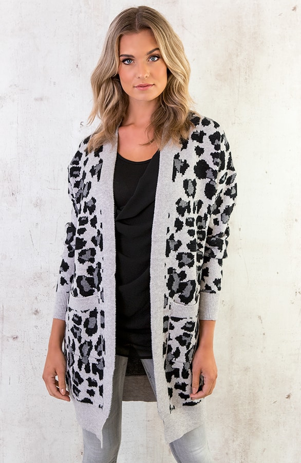Leopard Vest Lang Grijs – shoparchief, foto 2