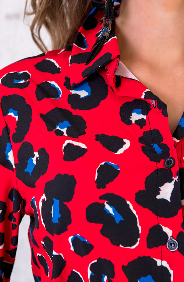 Panterprint Blouse Rood – shoparchief, foto 4