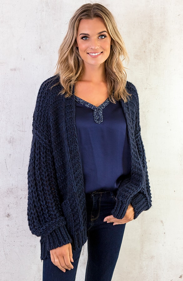 Zijde Blouse Marineblauw – shoparchief, foto 3