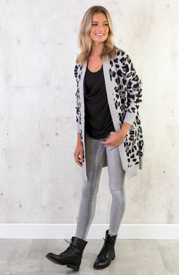 Leopard Vest Lang Grijs – shoparchief, foto 5