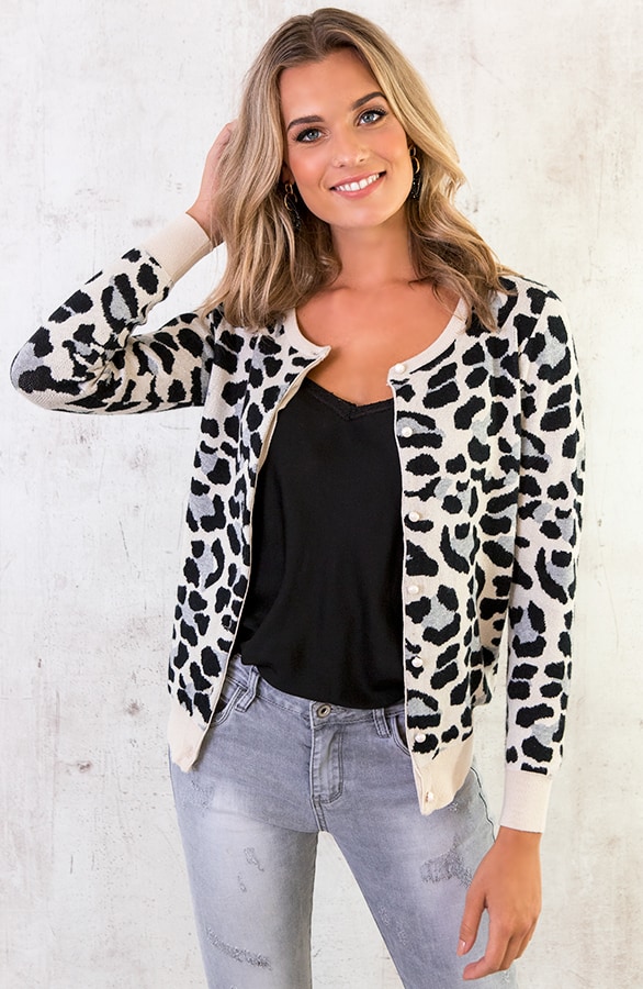 Panterprint Vest Beige Grijs – shoparchief, foto 6