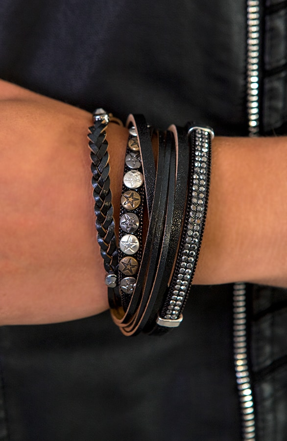 Wikkelarmband Stone Zwart – shoparchief, foto 2