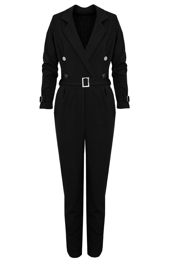 Button Jumpsuit Zwart – shoparchief