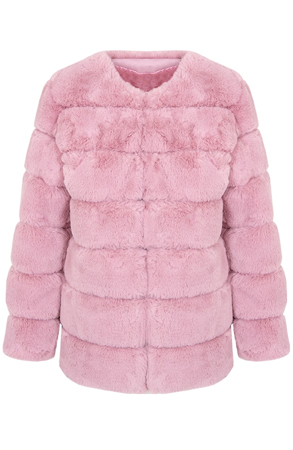 Fake Fur Jas Leer Oud Roze – shoparchief