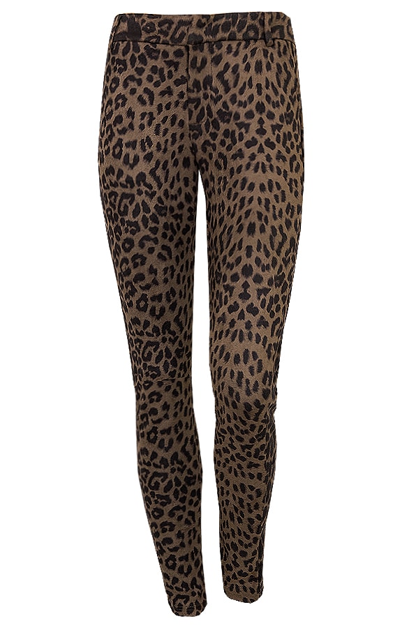 Low Waist Suede Leopard Broek Groen – shoparchief