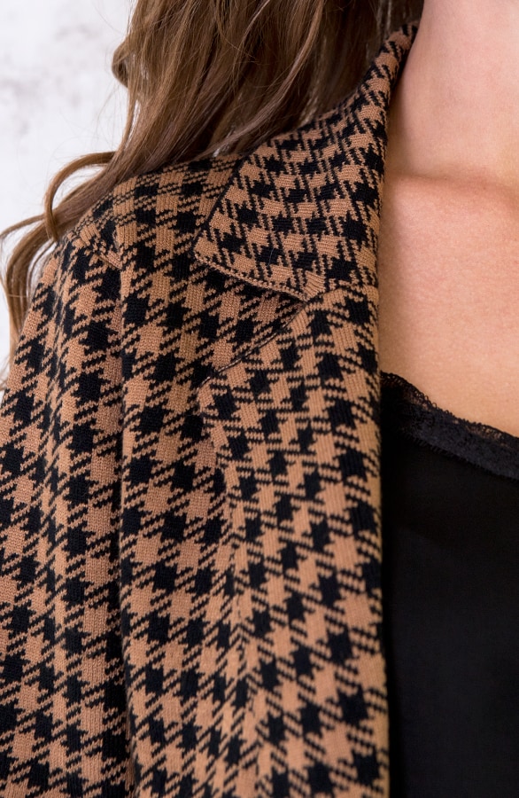 Stoffen Blazer Geblokt Camel – shoparchief, foto 4