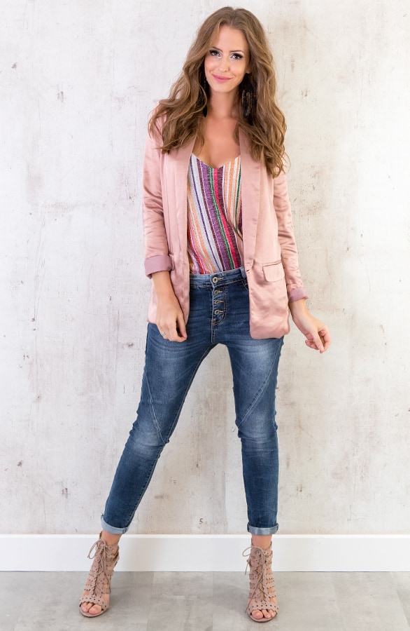 Boyfriend Blazer Zijde Oud Roze – shoparchief, foto 3