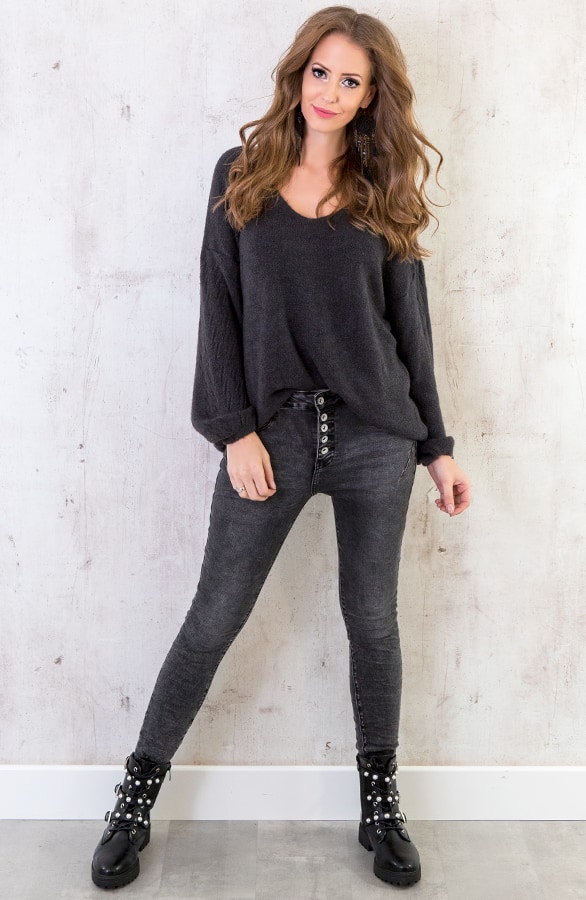 Soft V Trui Wanted Grijs – shoparchief, foto 3