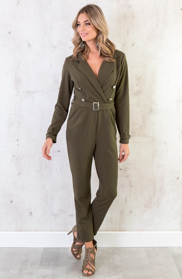 Button Jumpsuit Legergroen – shoparchief, foto 5