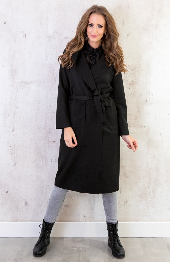 Wanted Coat Long Zwart – shoparchief, foto 3