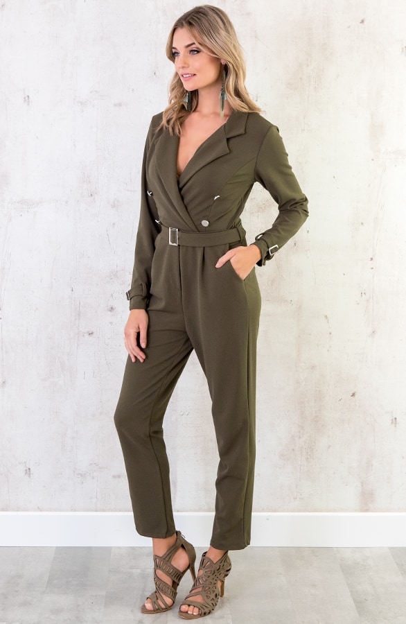 Button Jumpsuit Legergroen – shoparchief, foto 4