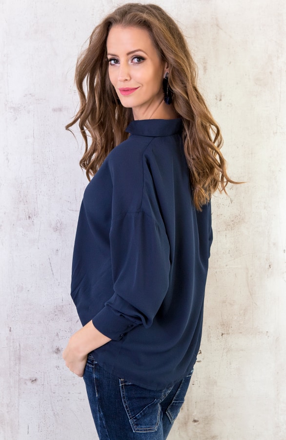 Overslag Blouse Marine – shoparchief, foto 3
