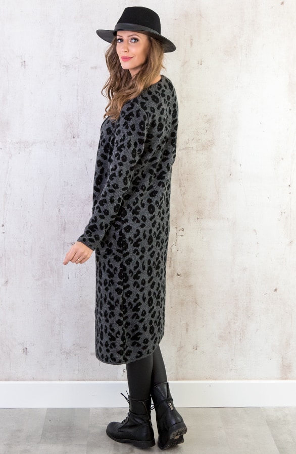 Panterprint Vest Lang Grijs – shoparchief, foto 3