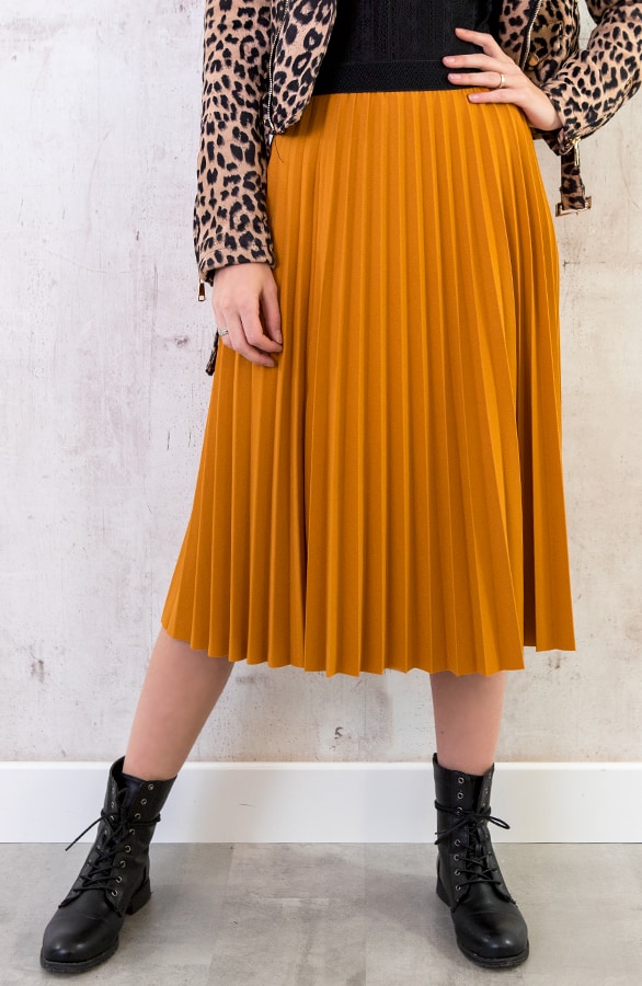 Plisse Rok Okergeel – shoparchief, foto 3