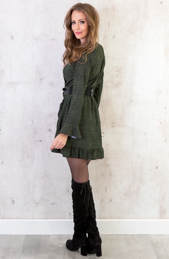 Leopard Jurk Legergroen – shoparchief, foto 5