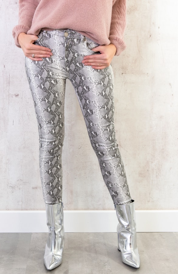 Coating Jeans Slangenprint Grijs – shoparchief, foto 2