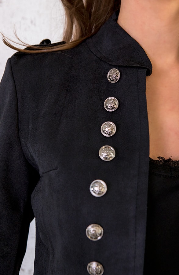 Suede Jasje Button Zwart – shoparchief, foto 4