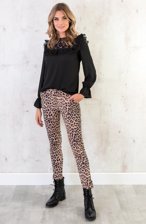 Kanten Blouse Exclusive Zwart – shoparchief, foto 7