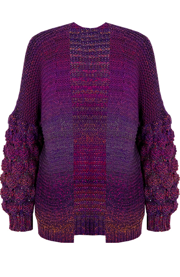 Gebreid Multicolor Vest Paars – shoparchief