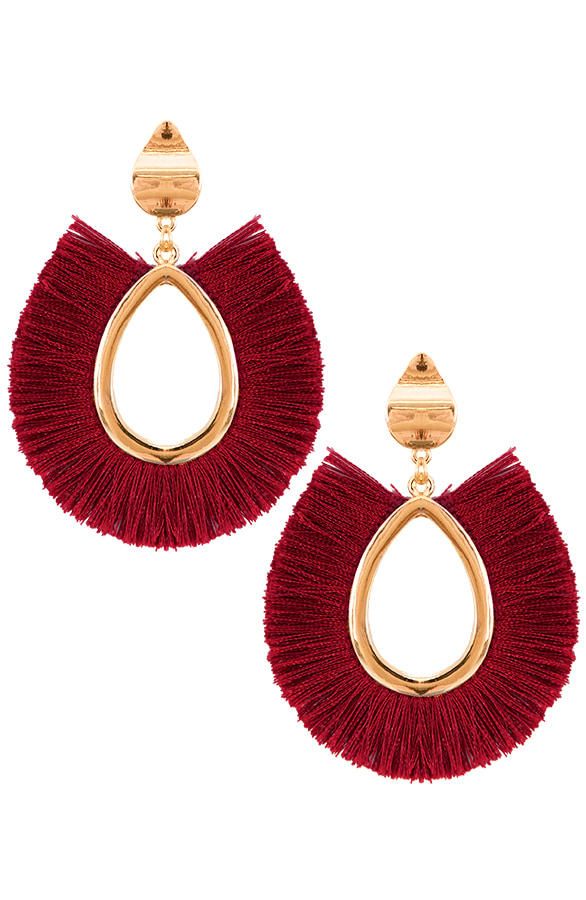 Oval Tassel Oorbellen Bordeaux – shoparchief